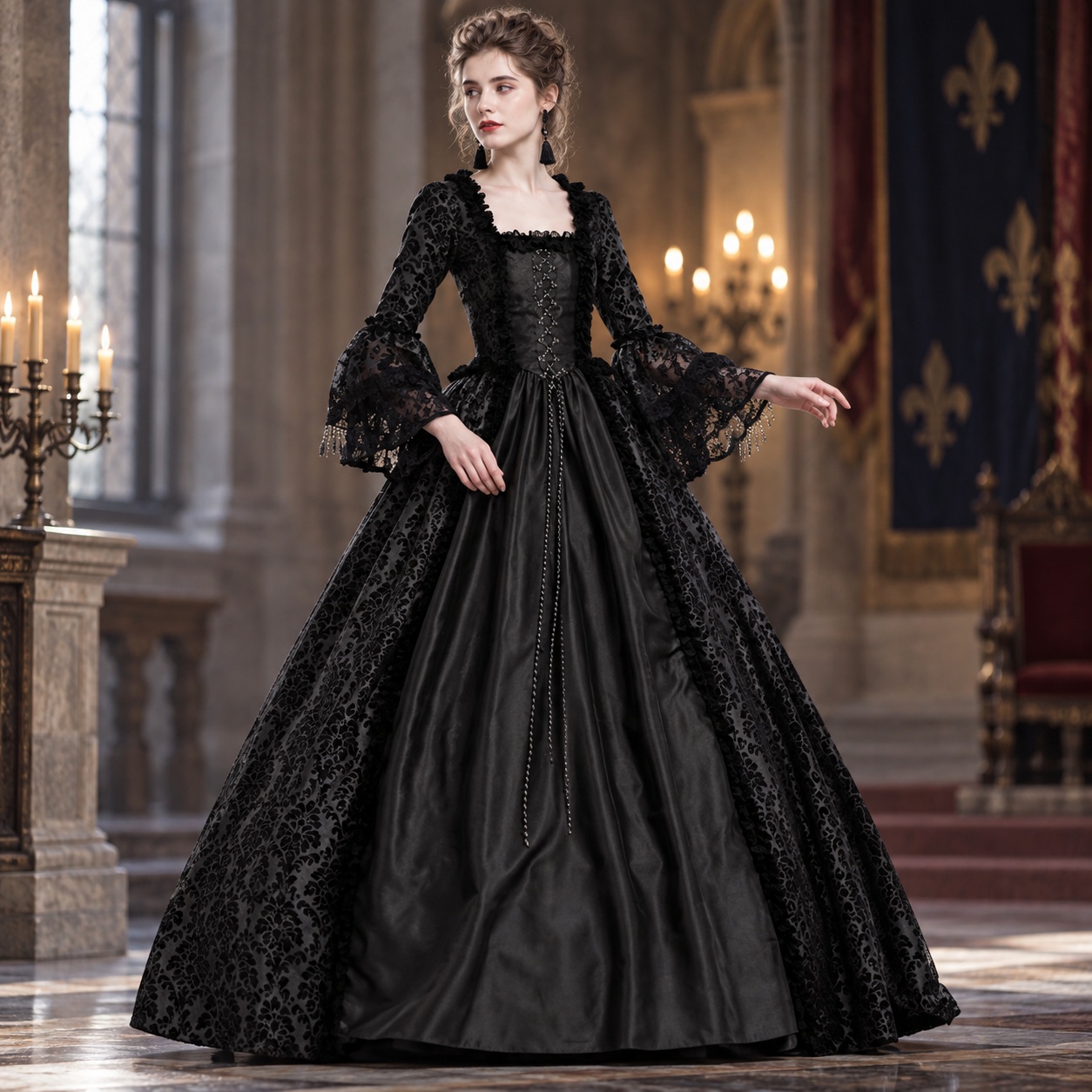 Patchwork Flared Sleeve Dress  - Dresses 评论和价格
