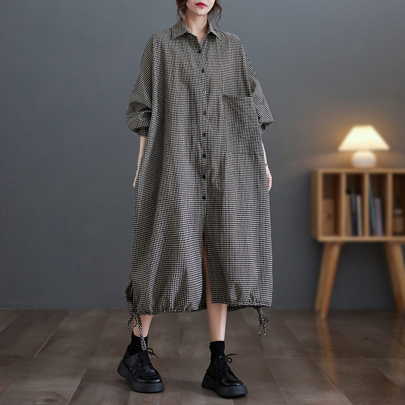 Elegant Casual Cotton Linen Pl - Casual Loose Linen Shirt Dress 评论和价格