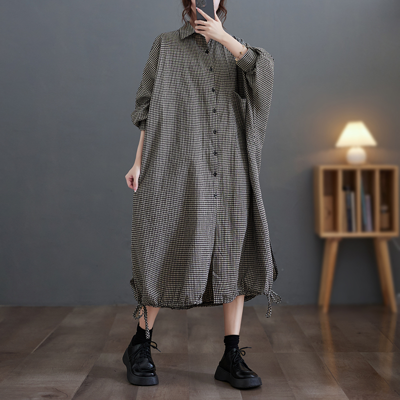 Elegant Casual Cotton Linen Pl - Casual Loose Linen Shirt Dress 评论和价格