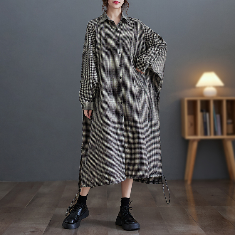 Elegant Casual Cotton Linen Pl - Casual Loose Linen Shirt Dress 评论和价格