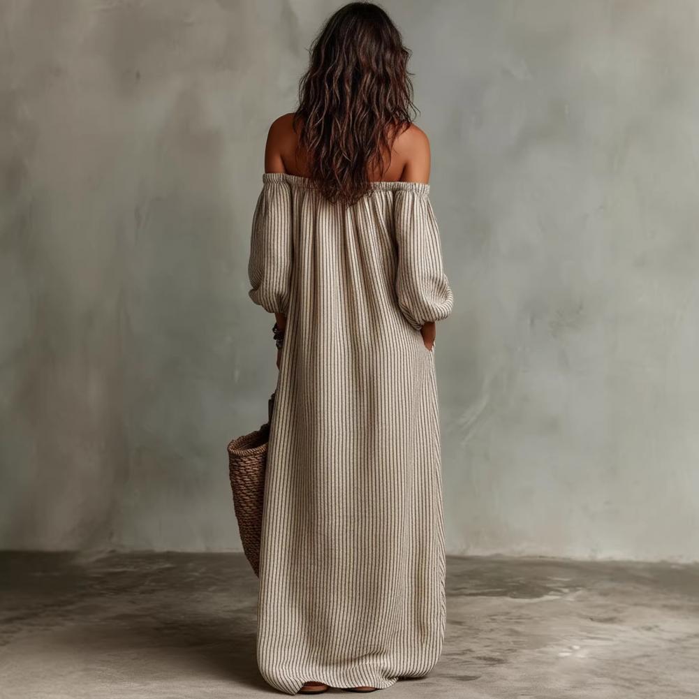 Spring Summer Women's Off Shou - Off Shoulder Puff Sleeve Sundress 评论和价格