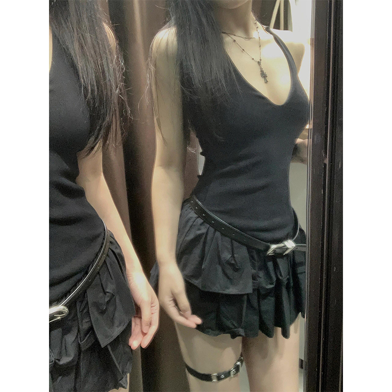 MEXZT Y2K Black Mini Dress Wom - Y2K Backless Halter Mini Dress 评论和价格