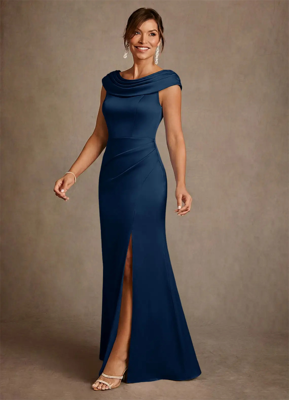 Mother Dress Mother Of Bride D - Elegant Satin Evening Gown Split 评论和价格