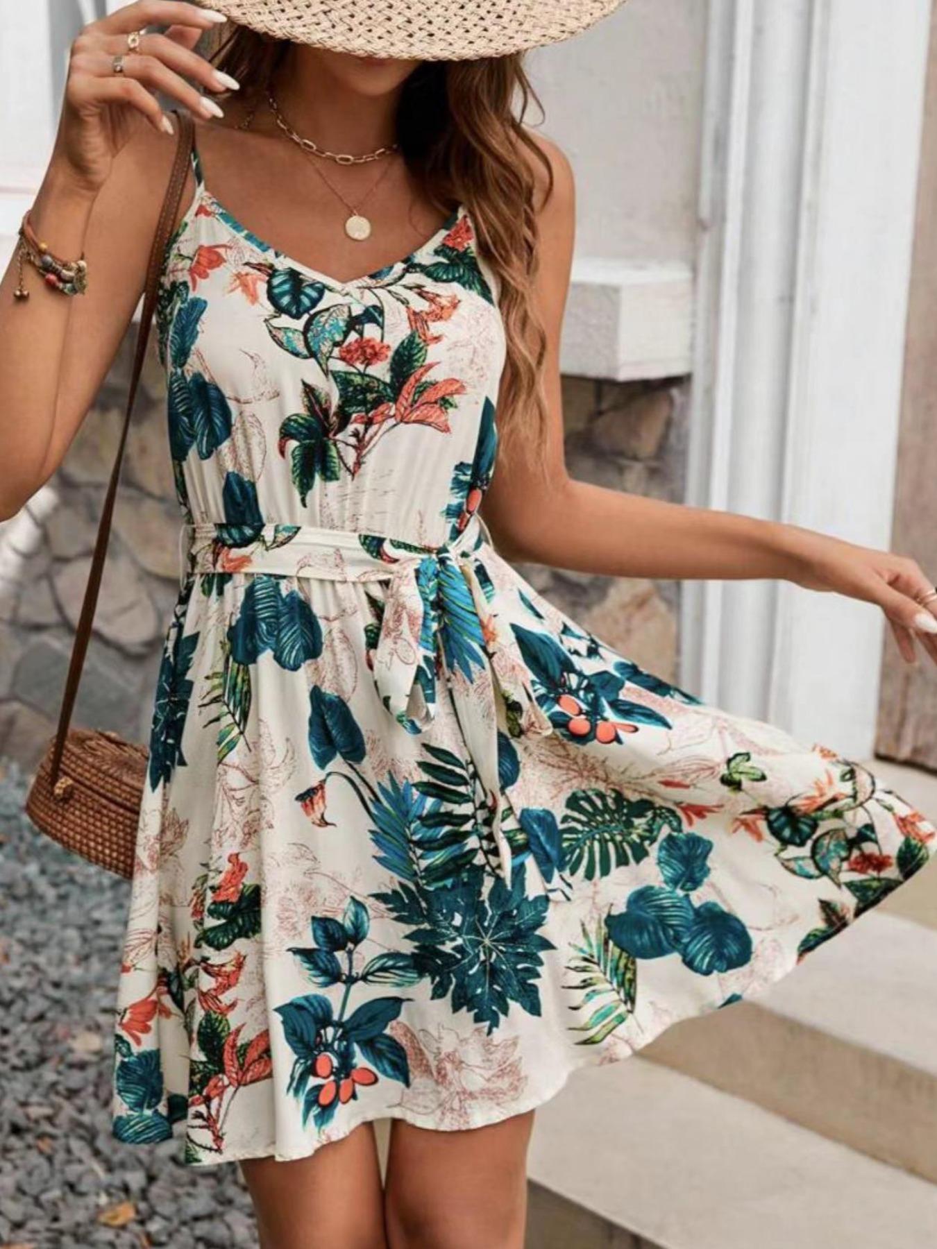 A Bohemian-Style Women's Belt  - French Vintage Floral Midi Dress 评论和价格