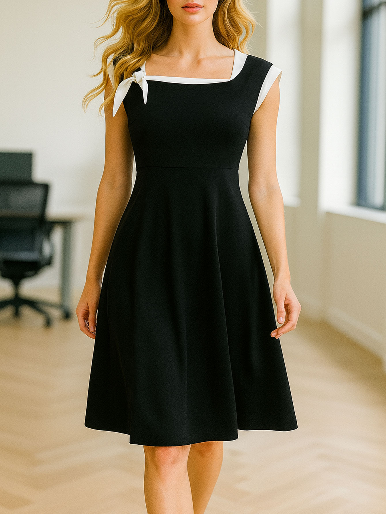 Womens Sleeveless Elegant Summ - French Vintage Floral Midi Dress 评论和价格