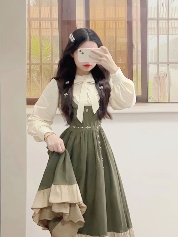 2025 New Japanese Korean Kawai - Korean Style A Line Shirt Dress 评论和价格